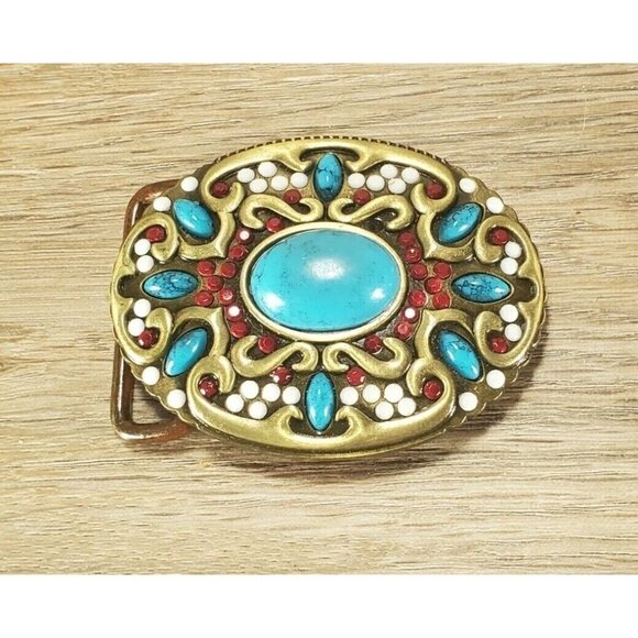 Buckle Rage Faux‎ Turquoise Belt Buckle - Picture 1 of 4